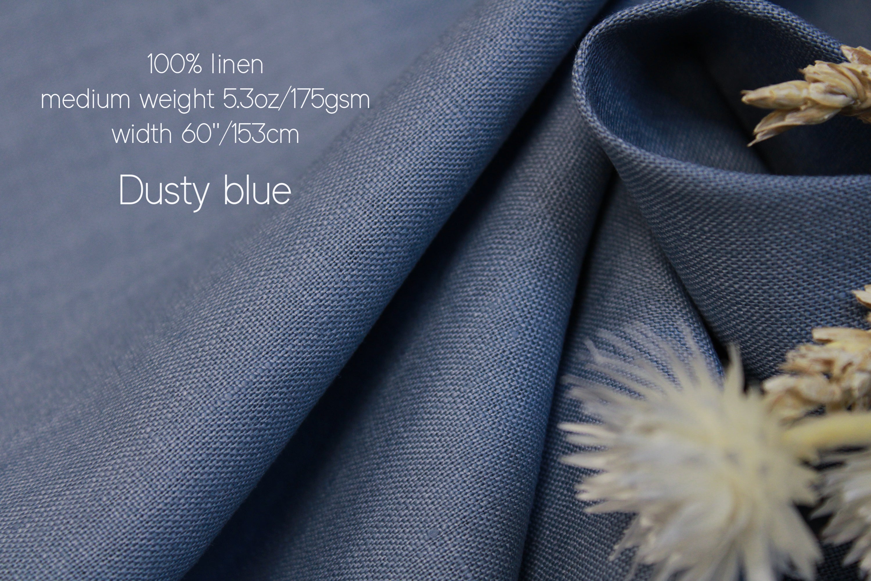 Blue Linen Fabric by the yard - 100% Linen and Linen-cotton blend - By Linen Fabric Online