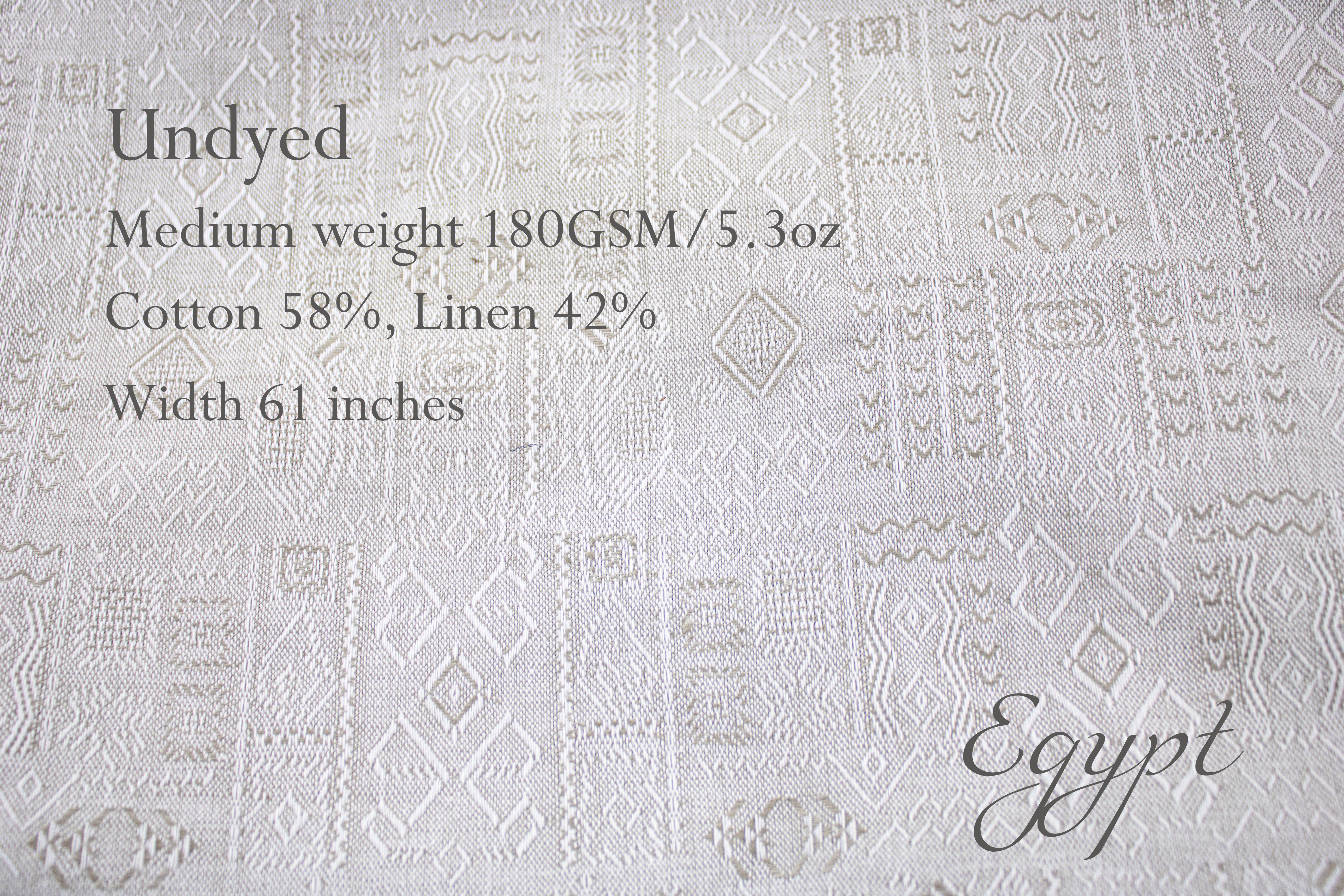 Cotton Linen Blend Fabric by the Yard / Egyptian patterns / Buy Linen Fabric Online