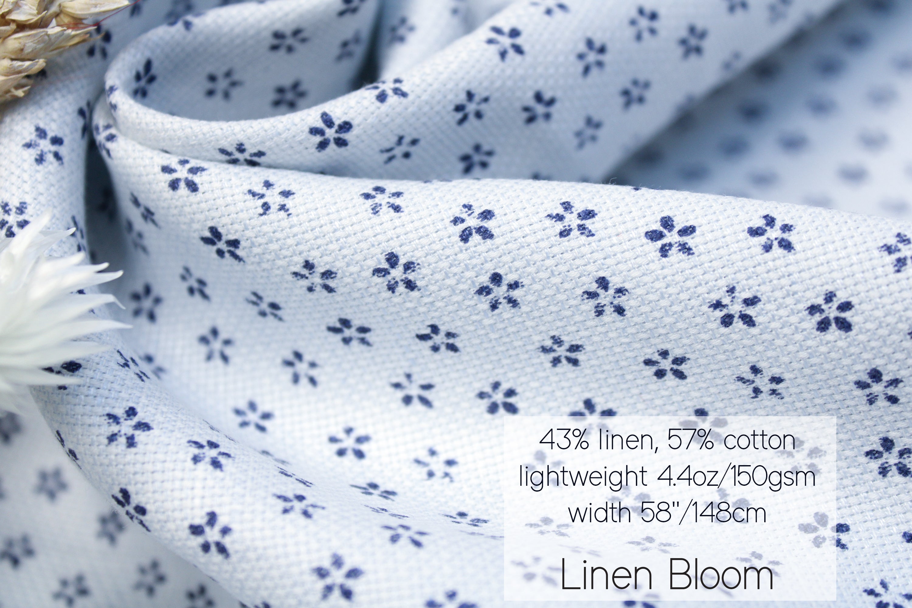 Blue Linen Fabric by the yard - 100% Linen and Linen-cotton blend - By Linen Fabric Online