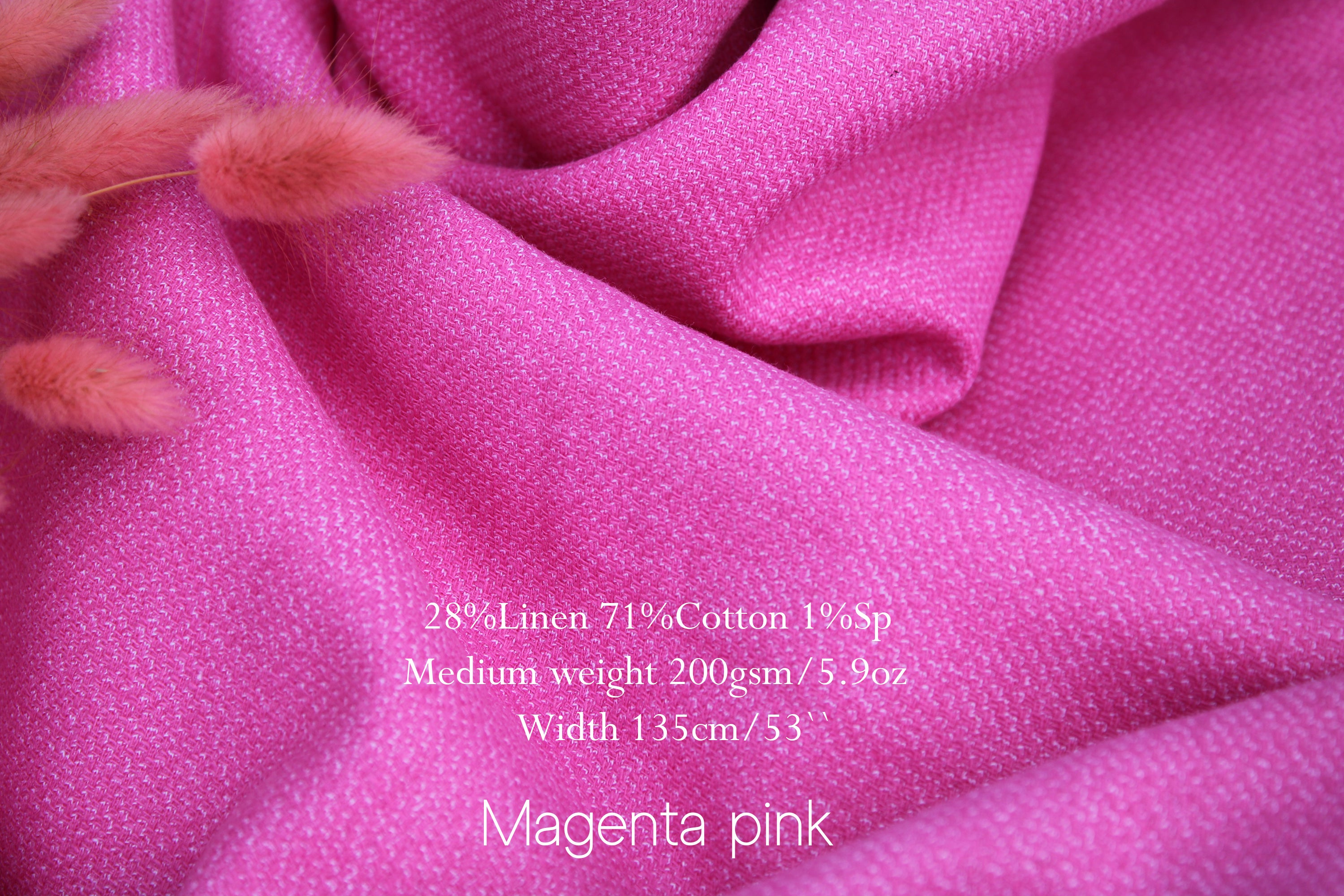 100% Linen Fabric by the Yard / Pink Orange Yelow Linen Fabric / Buy Linen Online