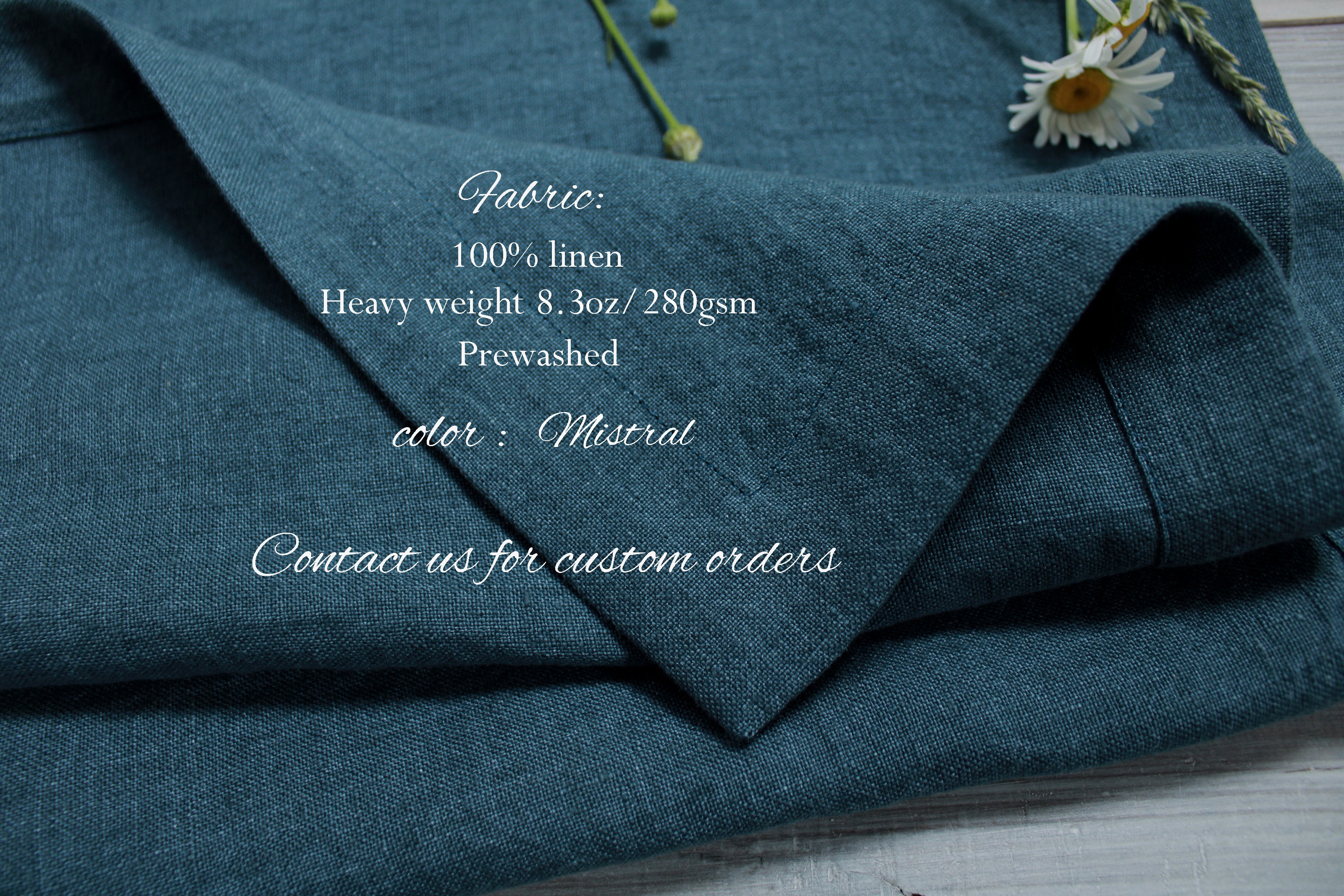 Pure Linen Table Runner Heavyweight - Prewashed - Custom Sizes -Gray
