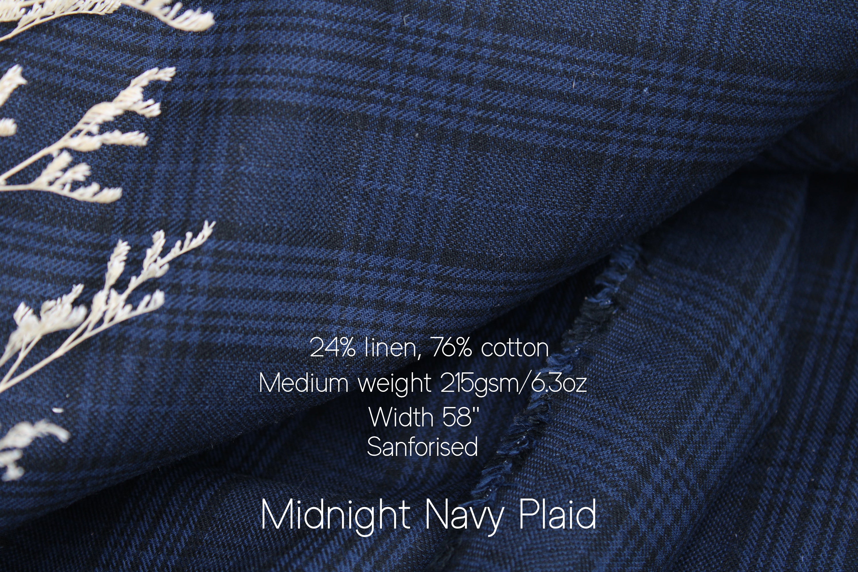 Blue Gray Linen Fabric by the yard / 100% linen fabric, Linen cotton blend / Medium Heavy weight