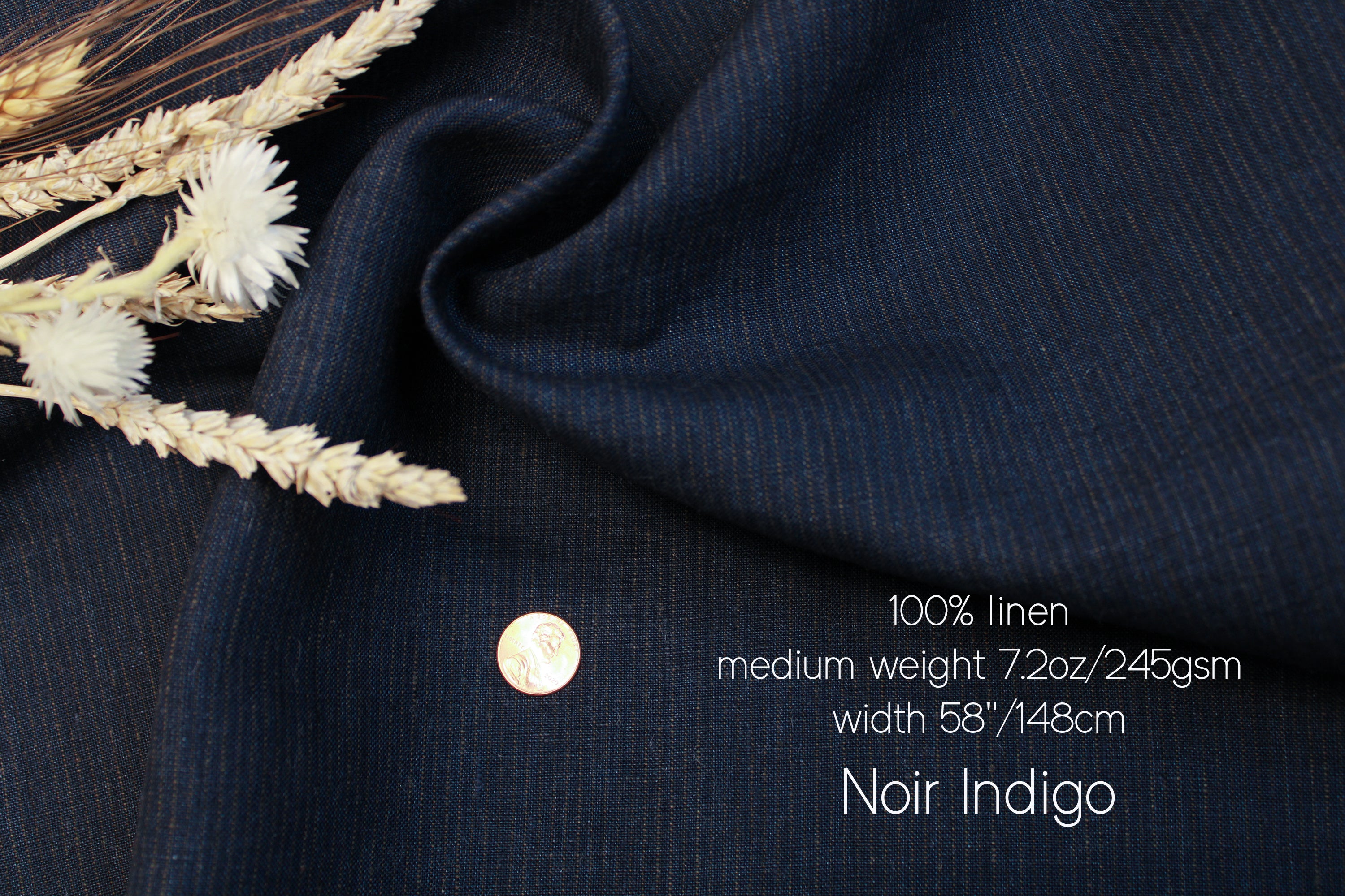 Blue Linen Fabric by the yard - 100% Linen and Linen-cotton blend - By Linen Fabric Online