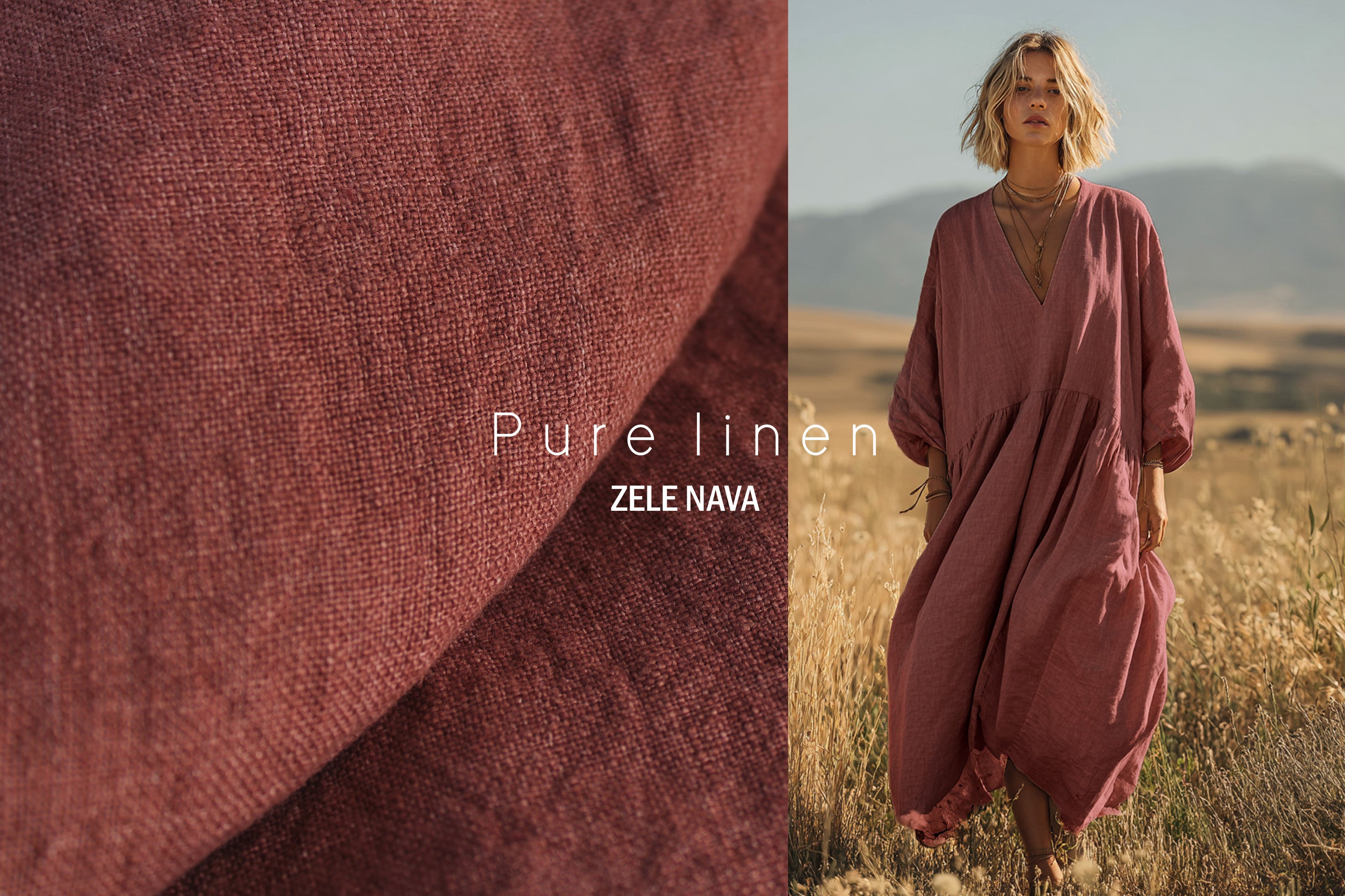 Washed Heavyweight Linen Fabric / Maple Linen Fabric