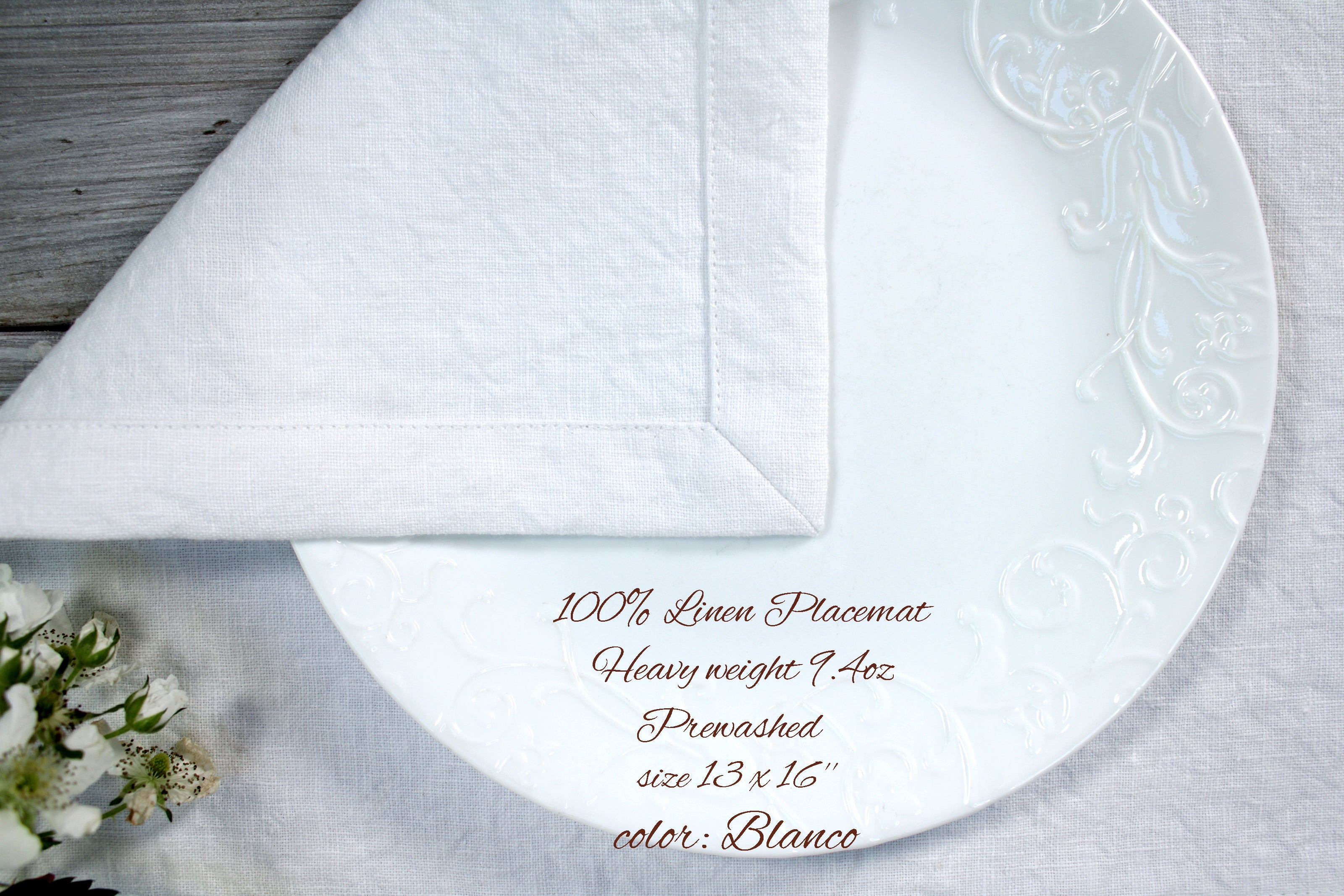 Linen Placemats / Heavy weight Prewashed Pure Linen Placemats / Handmade in the US