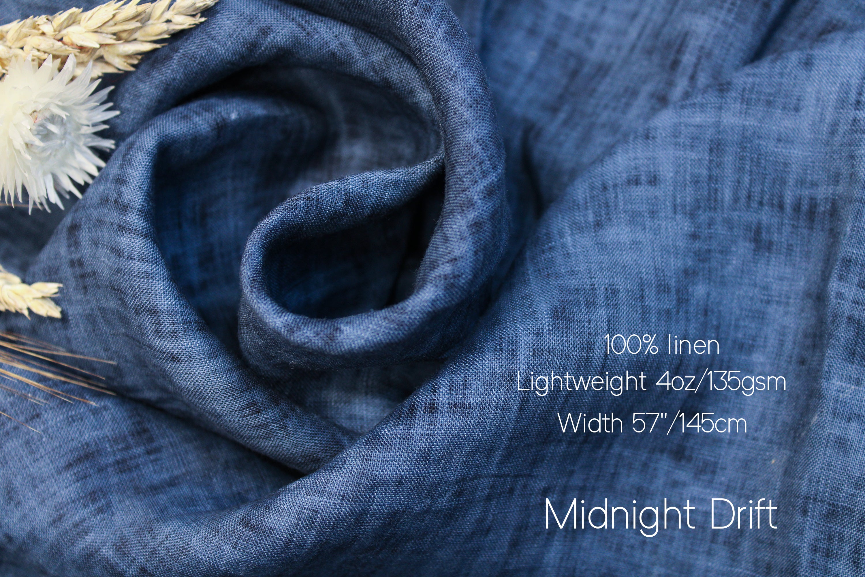 Blue Linen Fabric by the yard - 100% Linen and Linen-cotton blend - By Linen Fabric Online