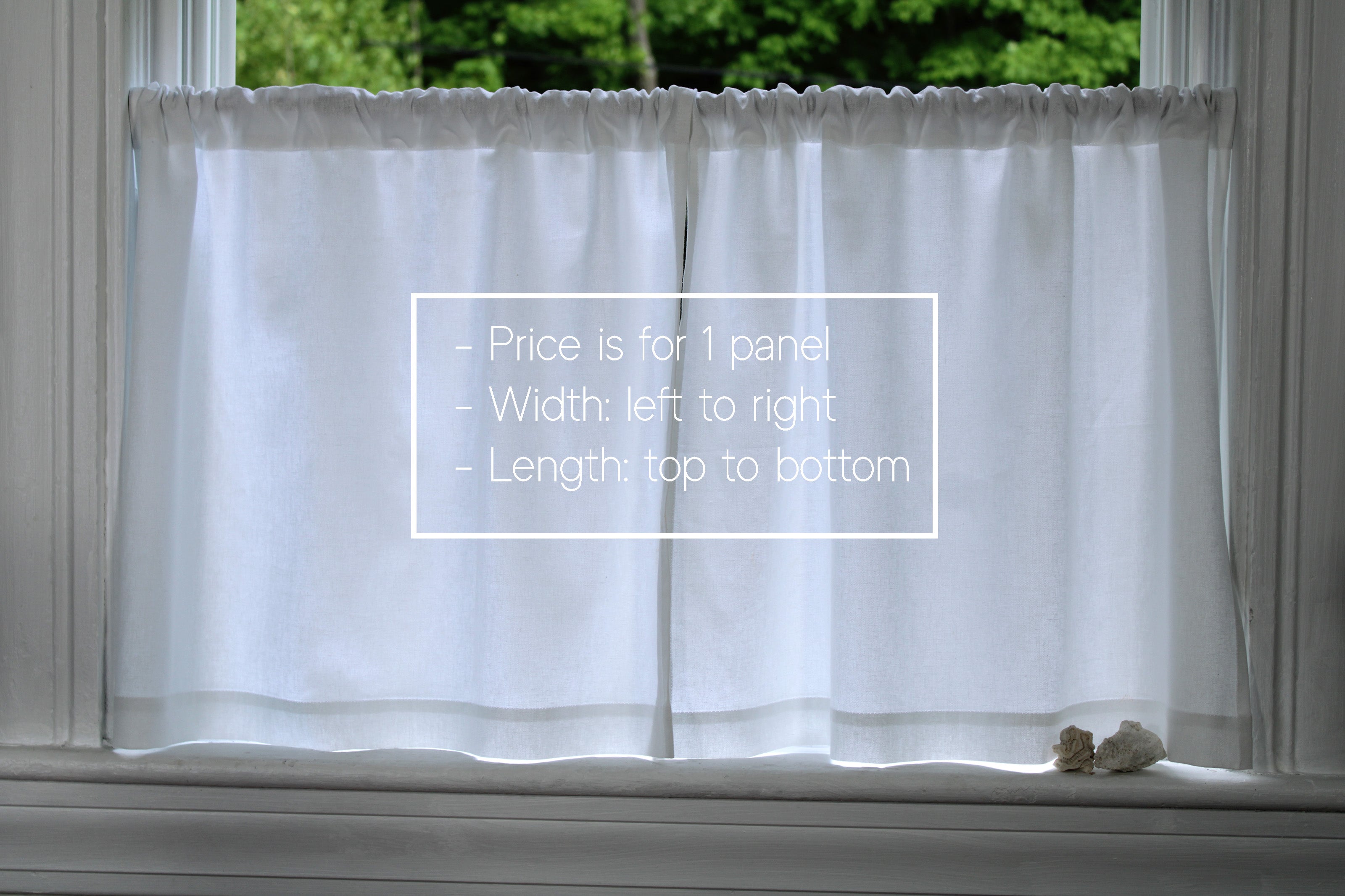 White Linen Curtains Semi-sheer / 100% Linen Curtains made in the US / Kitchen Linen Curtains / Custom Curtains