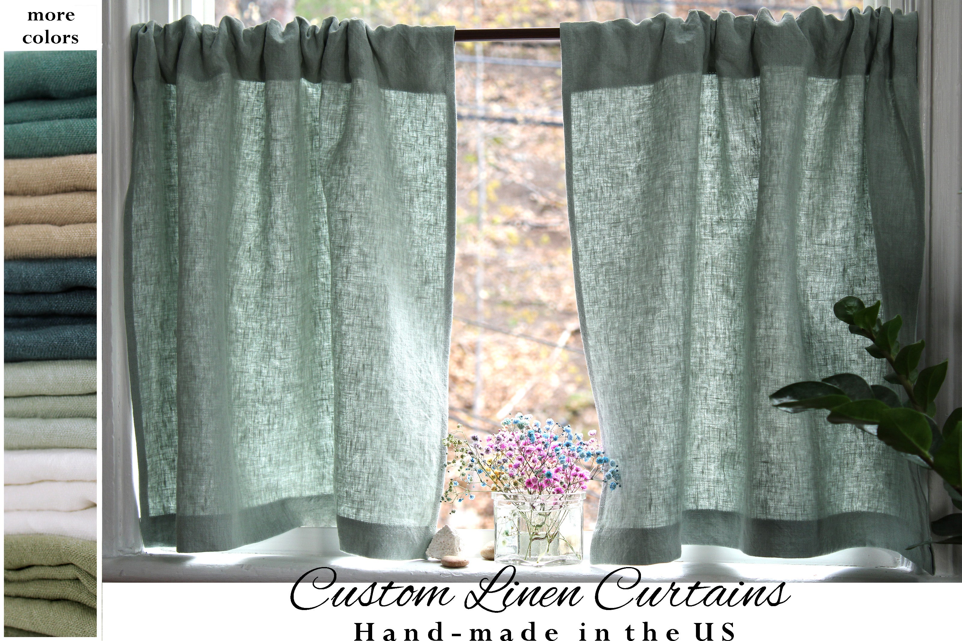 Best Heavy Linen Curtains / Washed Linen Curtains / Custom Curtains US