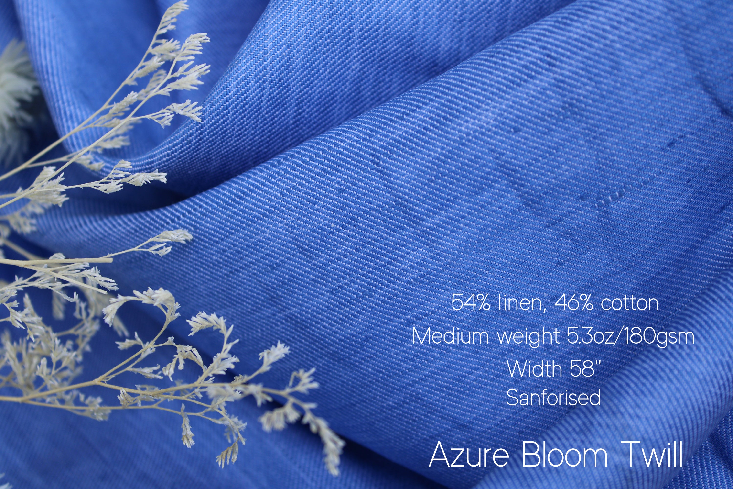Blue Linen Fabric by the yard - 100% Linen and Linen-cotton blend - By Linen Fabric Online