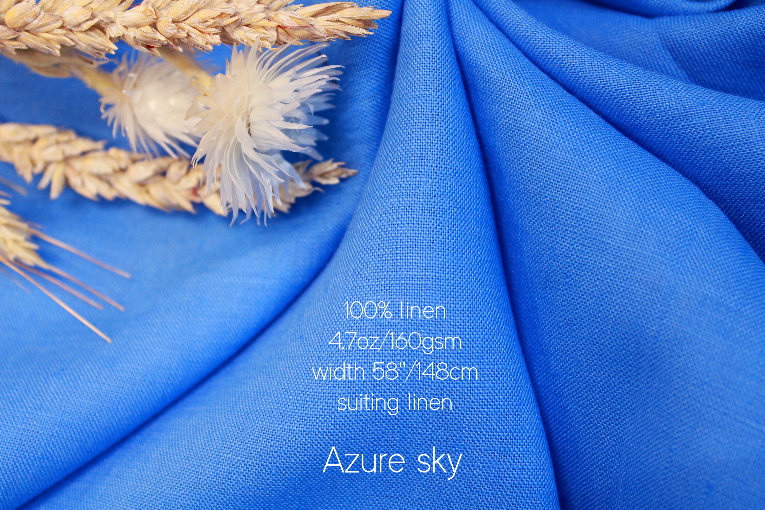 Blue Linen Fabric by the yard - 100% Linen and Linen-cotton blend - By Linen Fabric Online