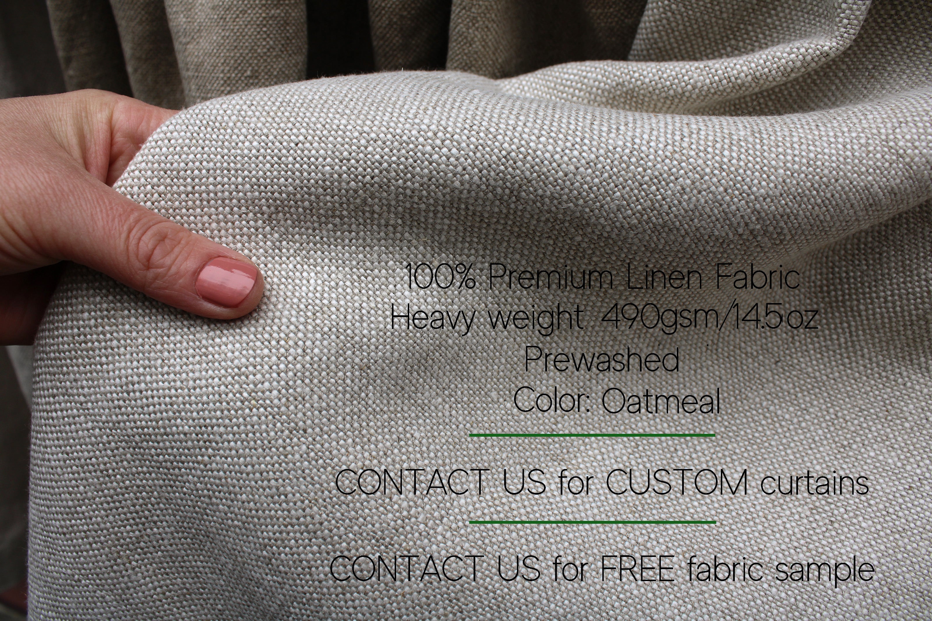 Heavy Weight Linen Curtains / Kitchen Linen Curtains / Custom Curtains US