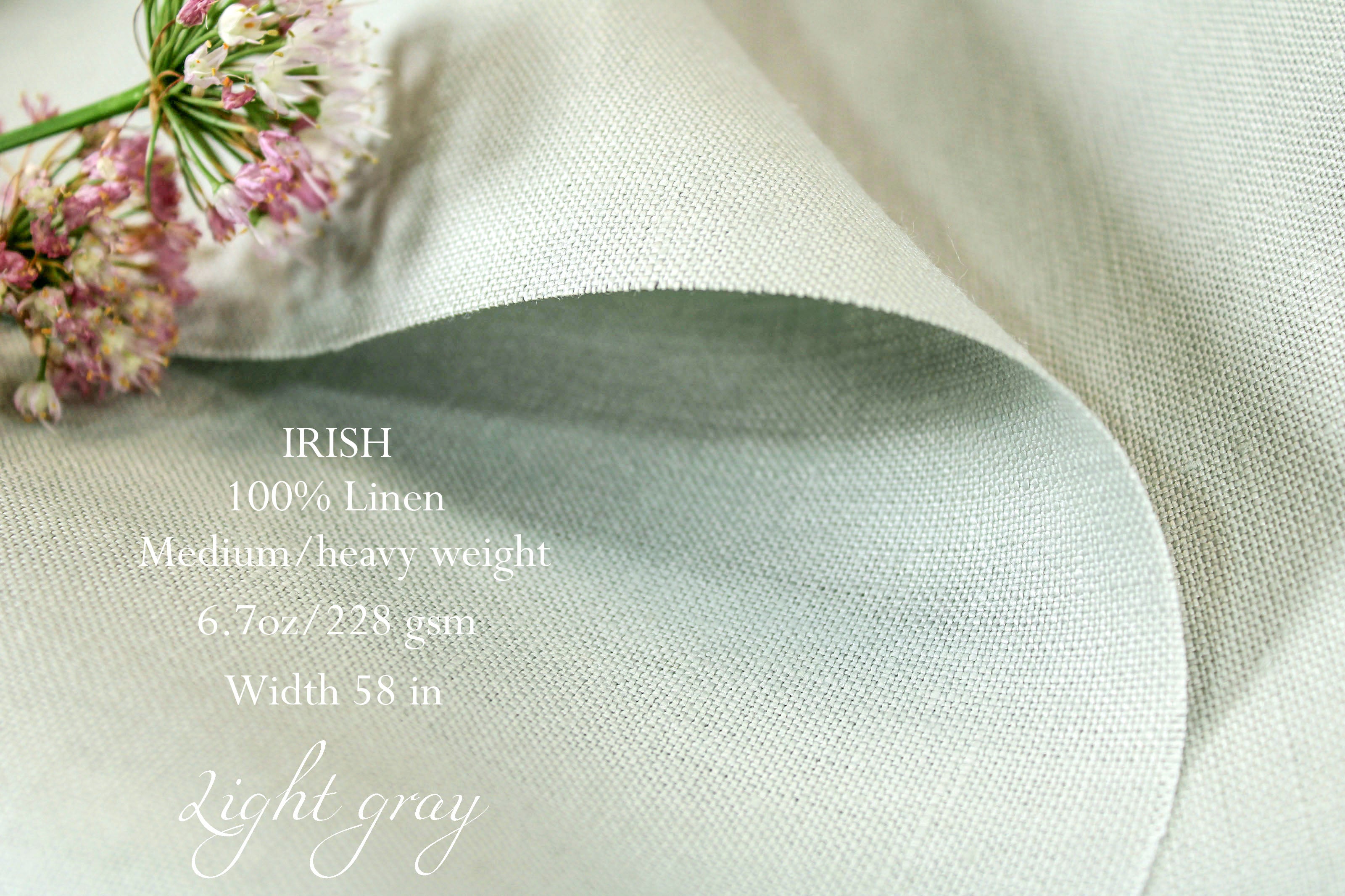 100% Linen Fabric by the Yard / Gray Black Linen Fabric / Buy Linen Online