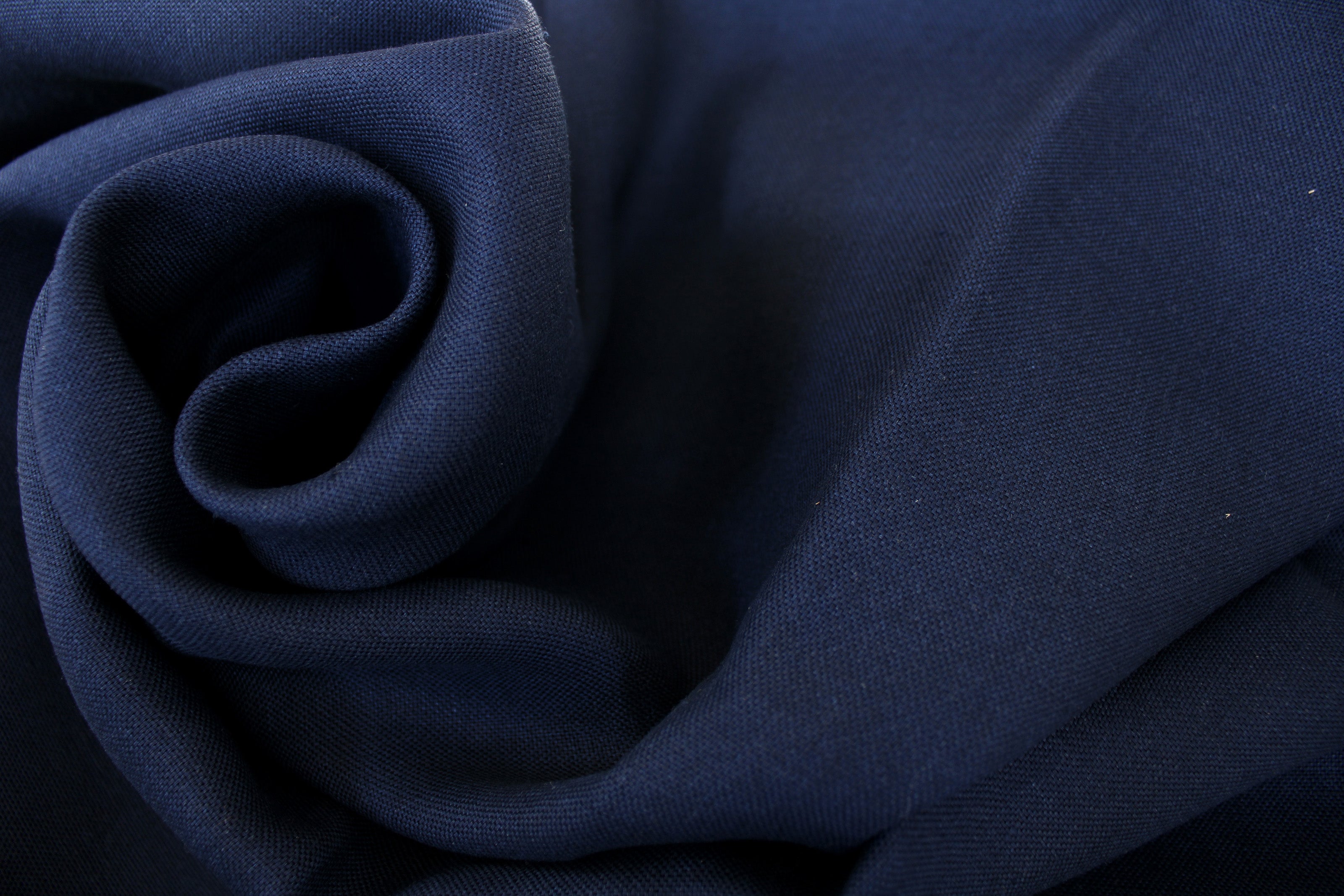 Navy Linen Fabric by the yard / 100% linen fabric Medium weight