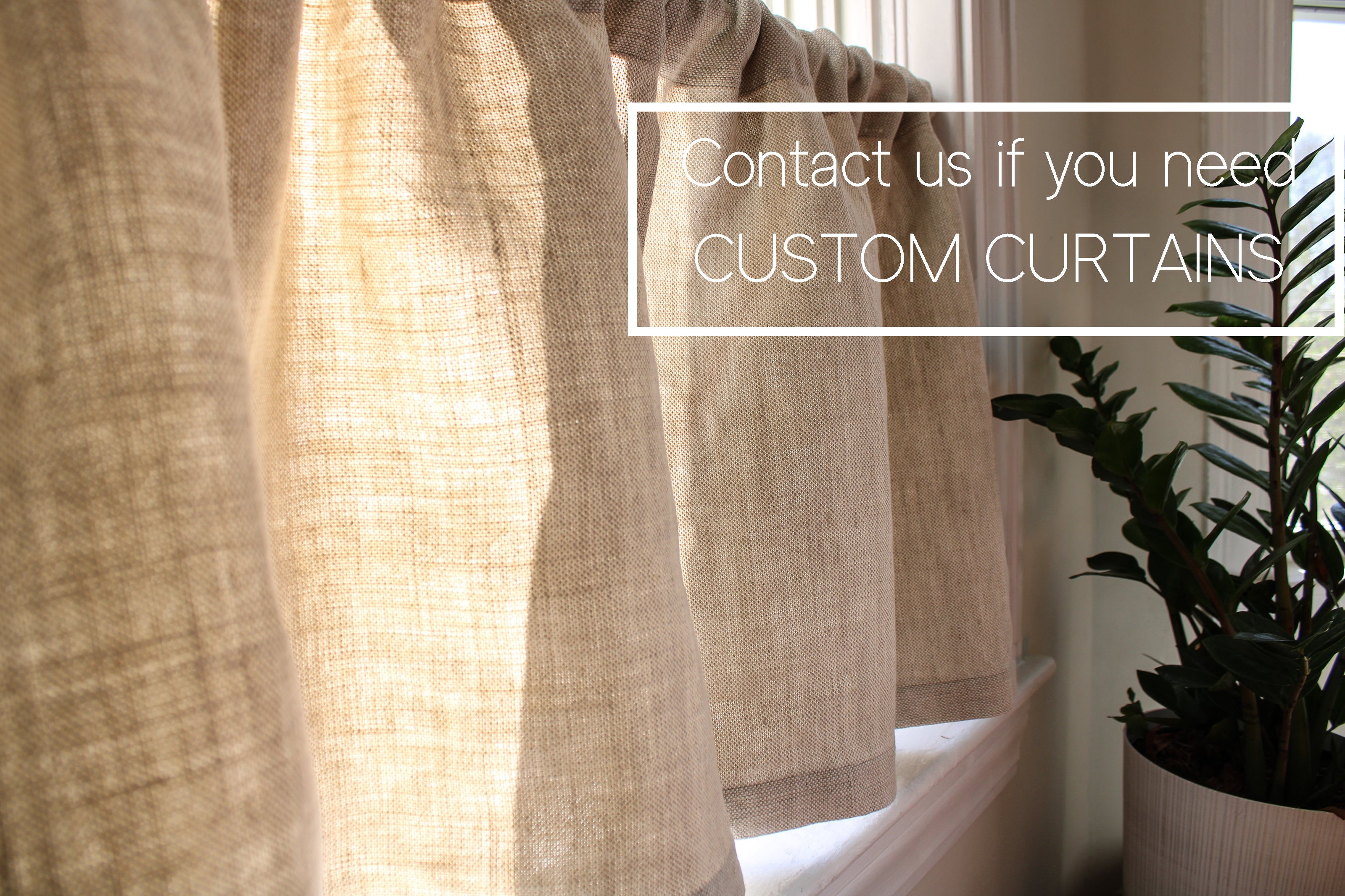 Heavy Weight Linen Curtains / Kitchen Linen Curtains / Custom Curtains US