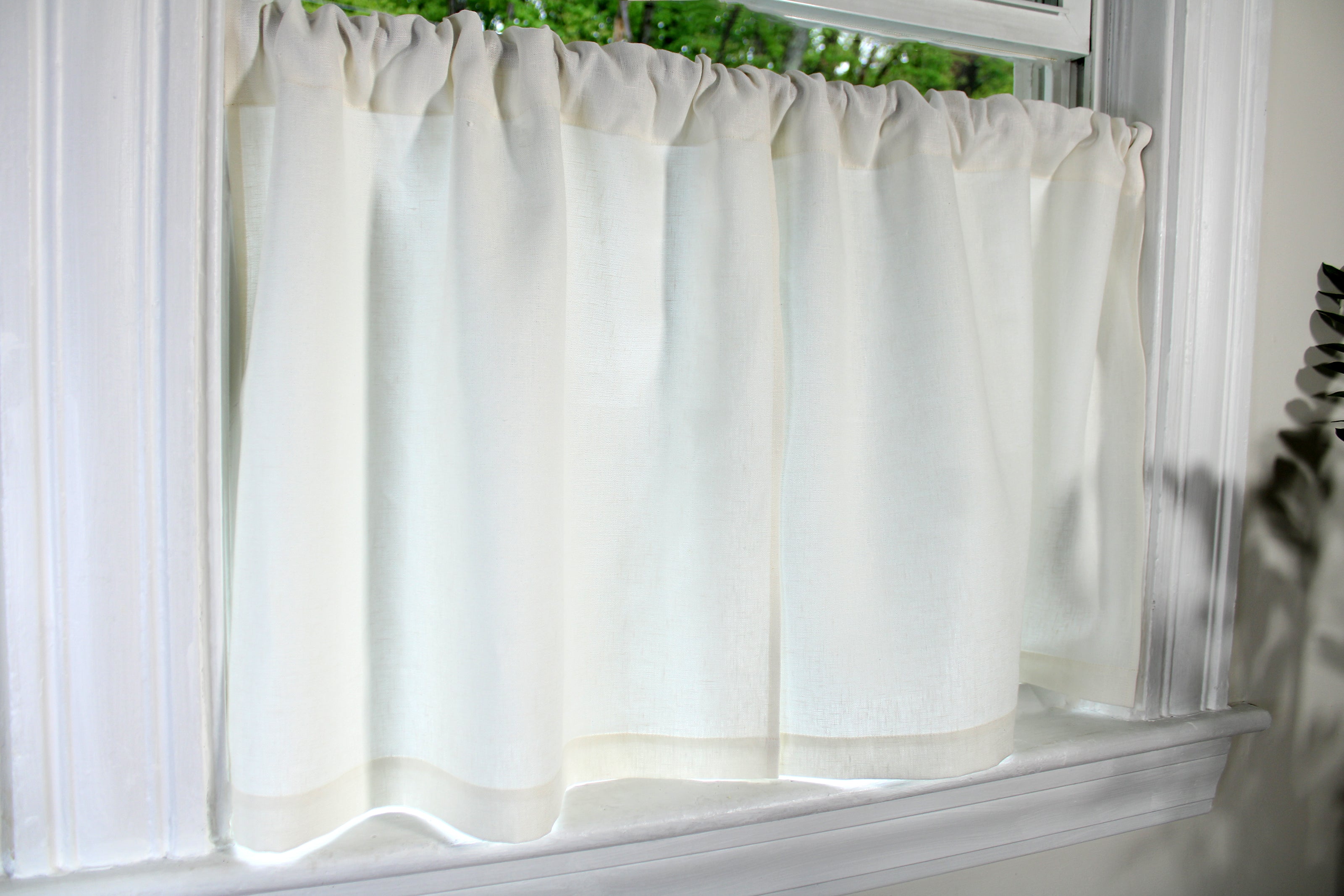 Off White Linen Curtains made in the US / Linen Cafe Curtains / Custom Curtains