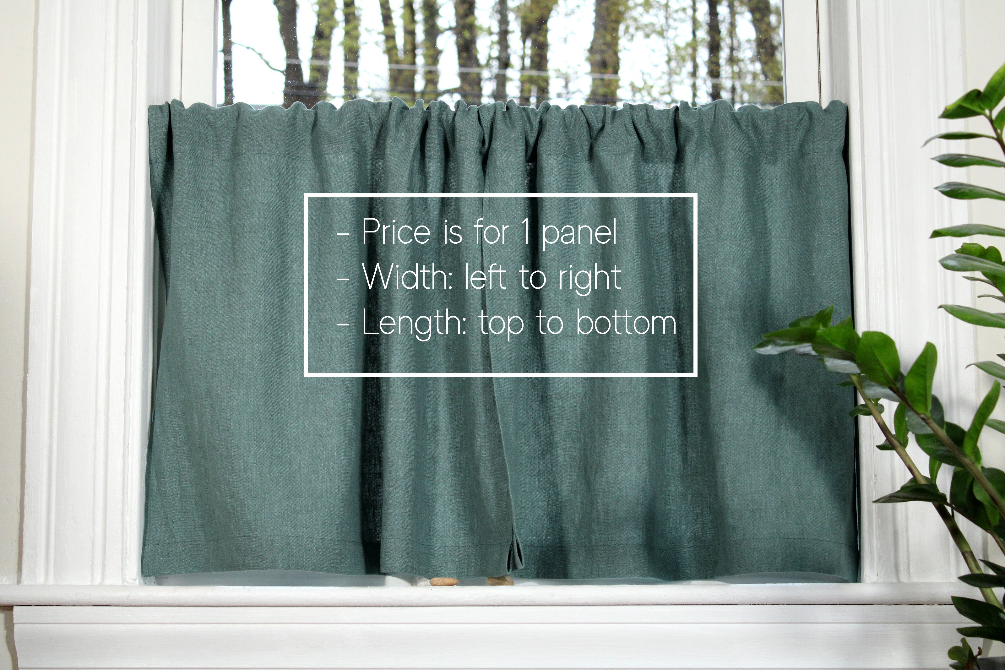 Linen Cafe Curtains for Kitchen / 100% Pre-Washed Linen Curtains / Custom Curtains US