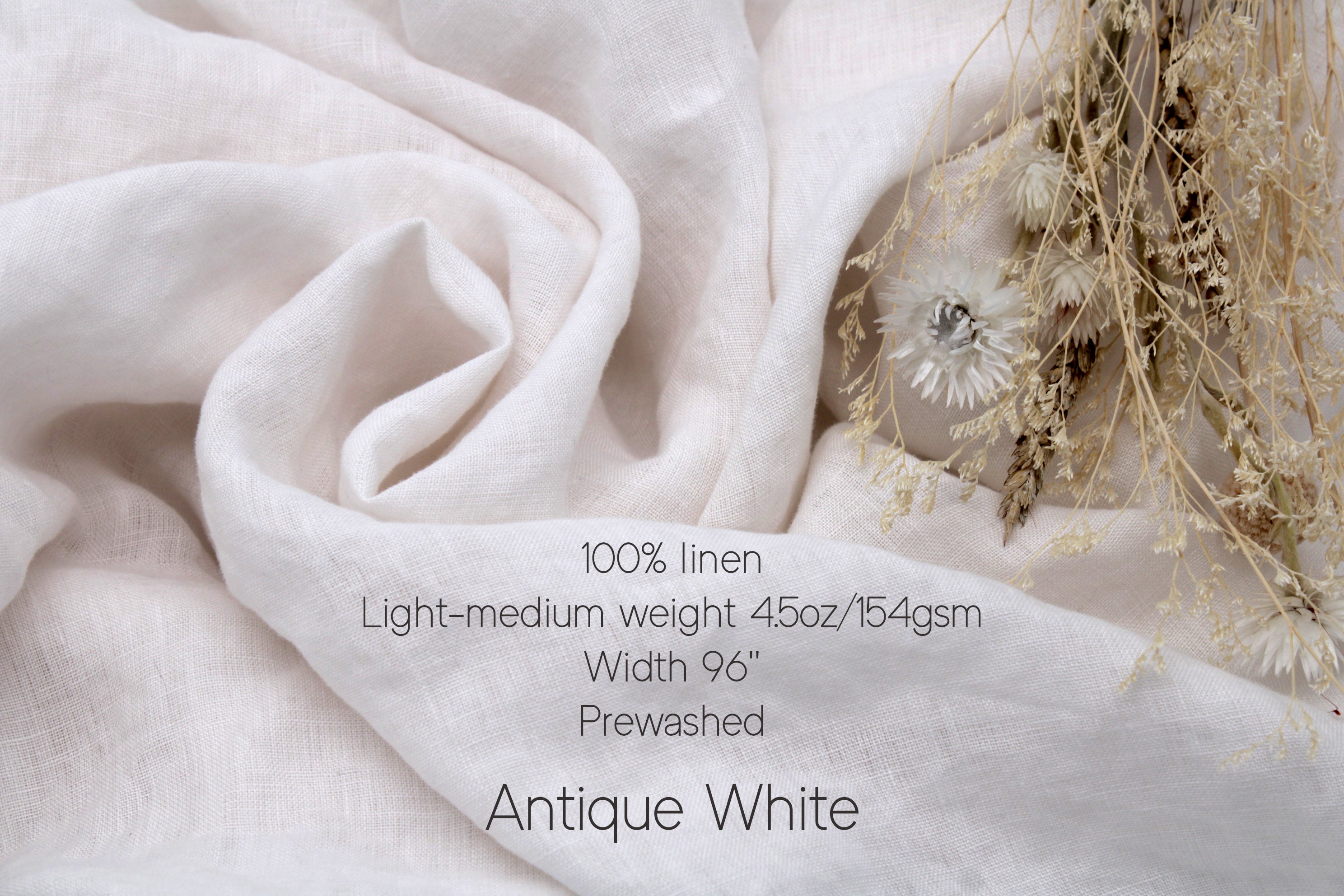 Extra Wide Linen Fabric 96'' Prewashed - Antique White Linen Fabric Li ...