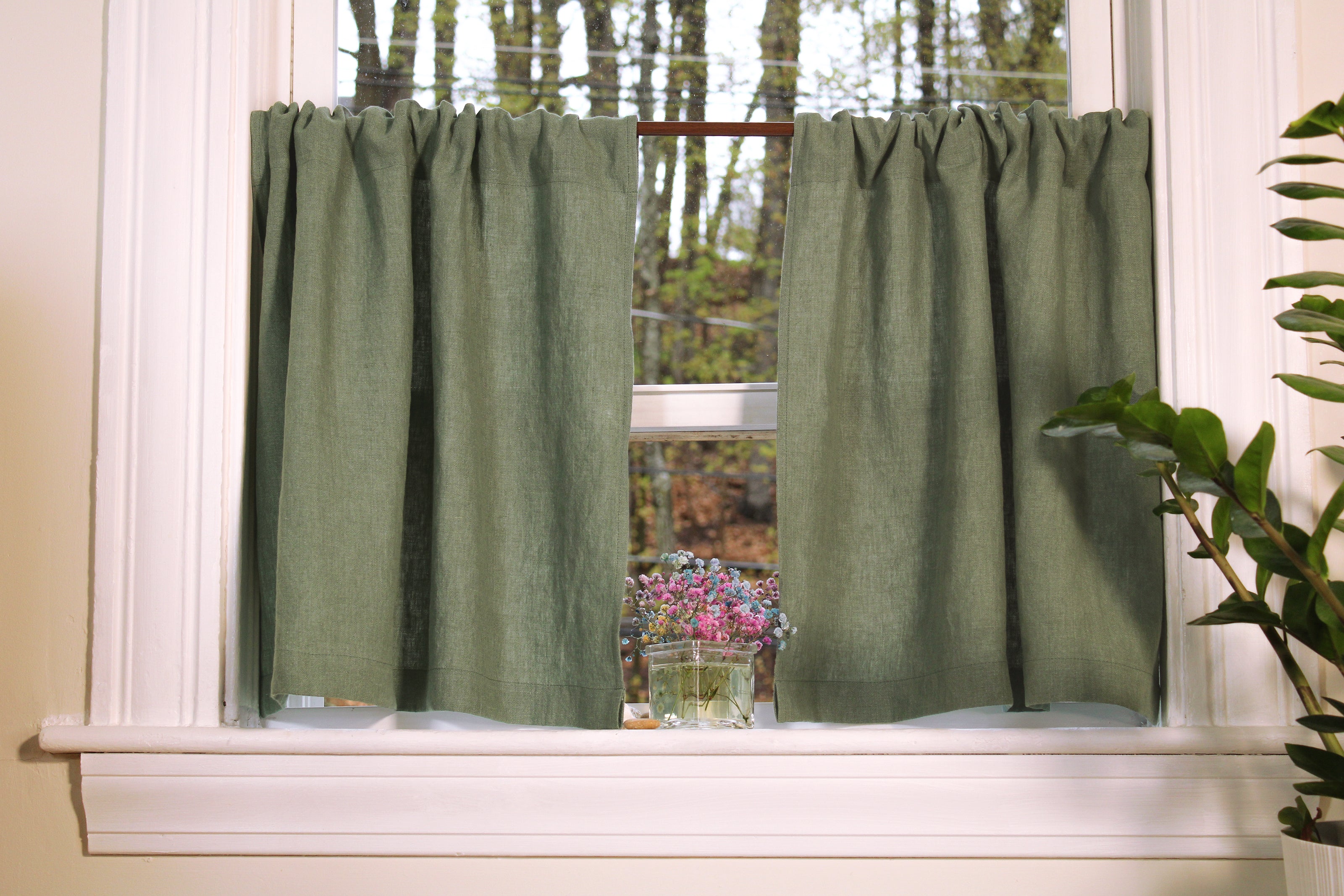 100% Flax Linen Curtains made in the US / Short Linen Curtains / Custom Curtains