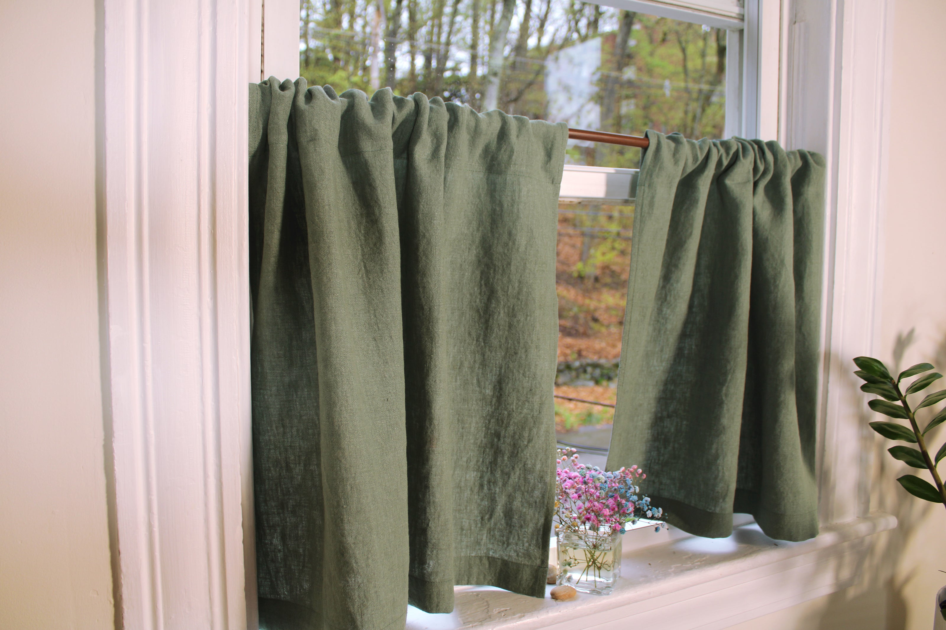 100% Flax Linen Curtains made in the US / Short Linen Curtains / Custom Curtains