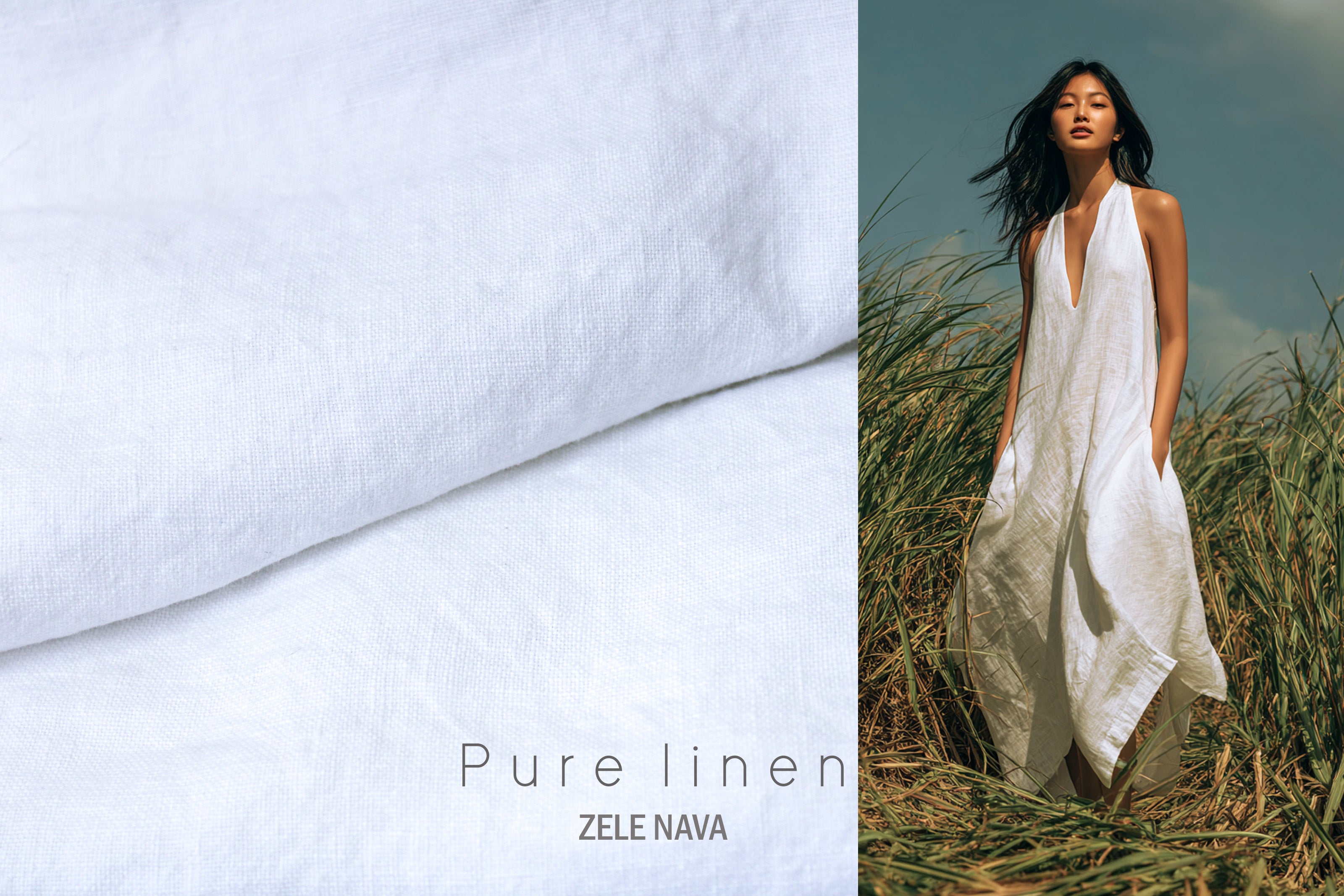 Washed Heavyweight Linen Fabric / White Linen Fabric
