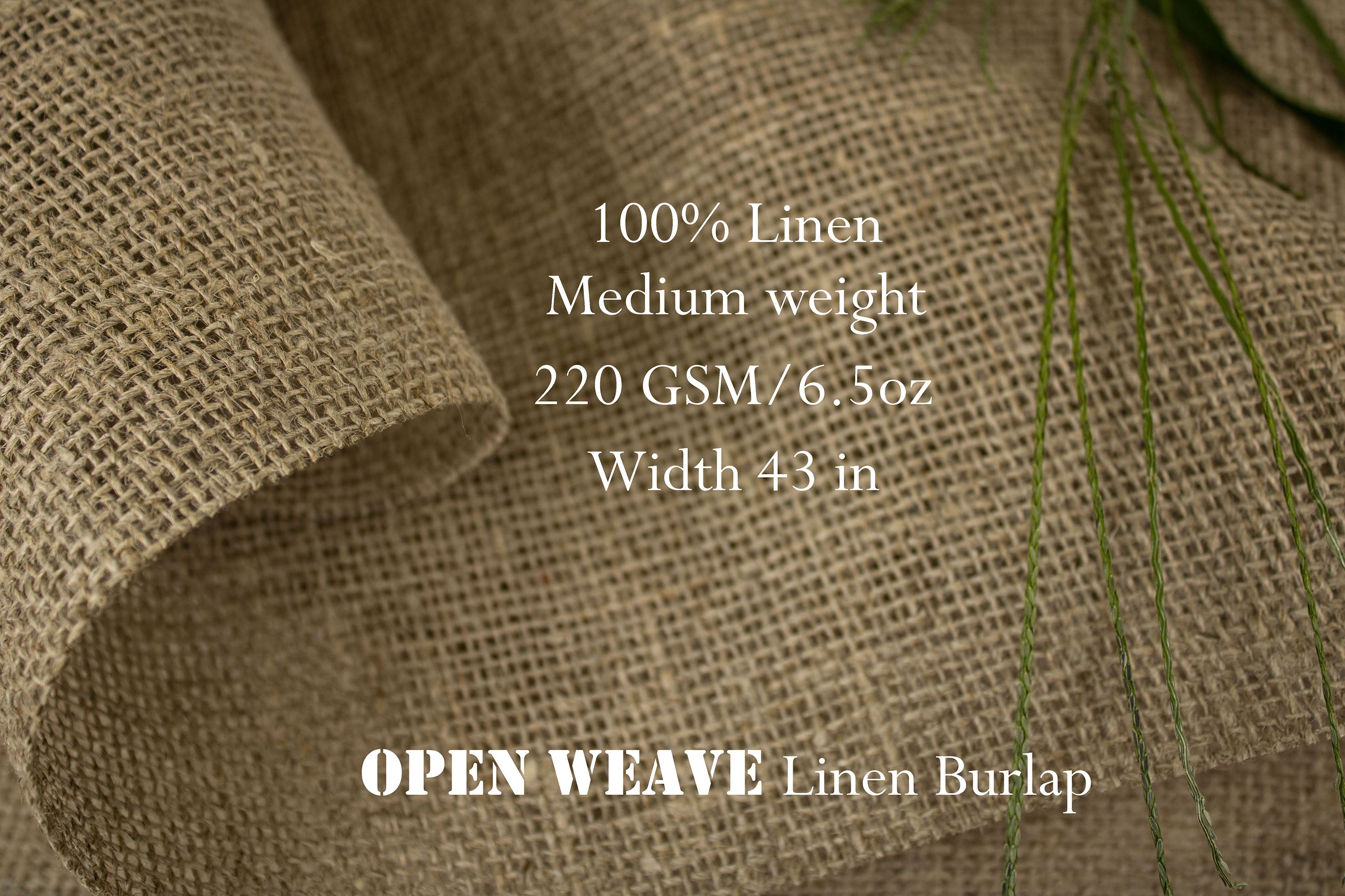Open weave LINEN BURLAP Fabric by the Yard / Raw linen / Buy Linen Fabric Online