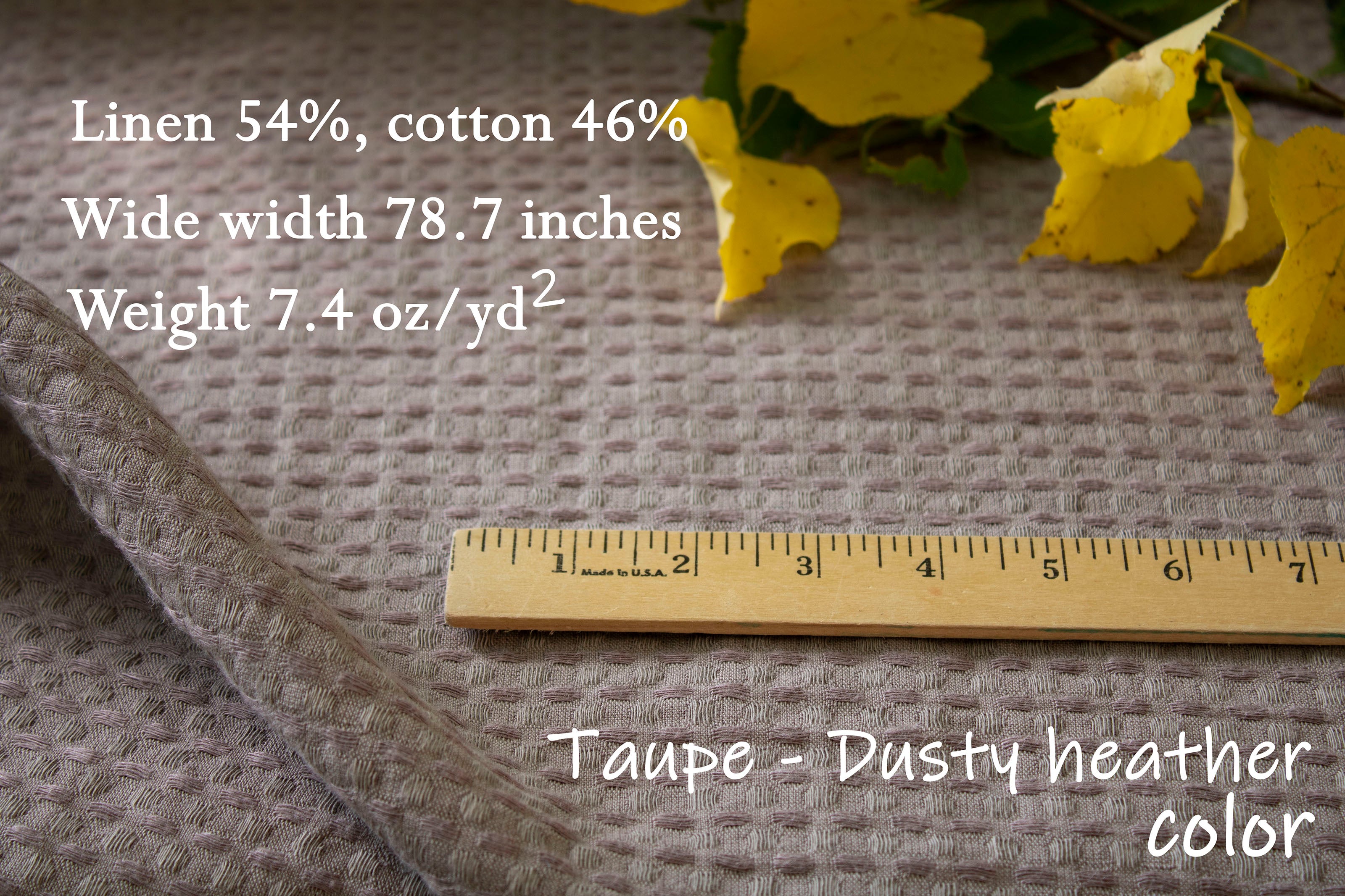 Wide Linen Cotton Waffle Fabric / Linen Toweling by the yard / Buy Linen Online