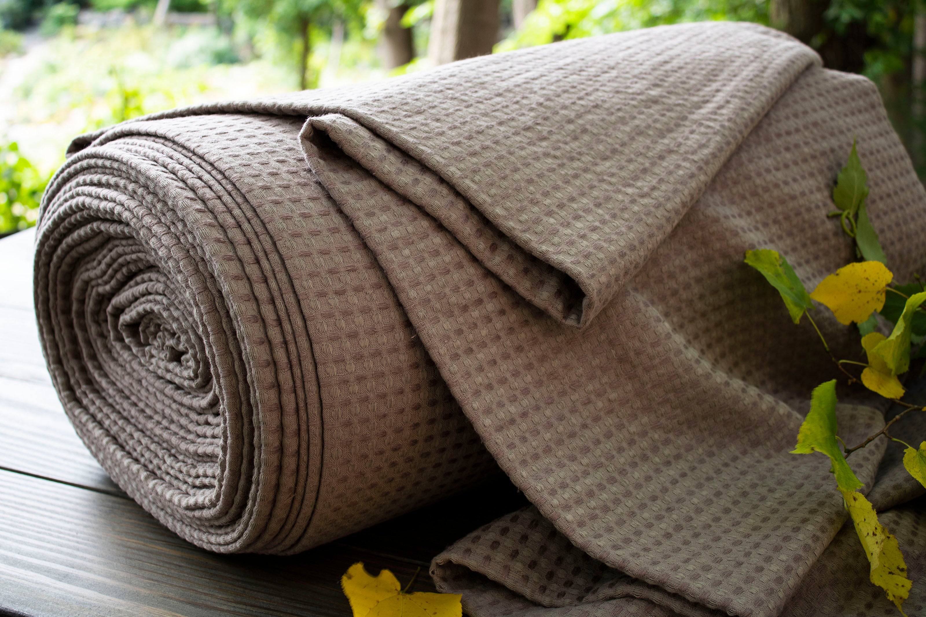 Wide Linen Cotton Waffle Fabric / Linen Toweling by the yard / Buy Linen Online