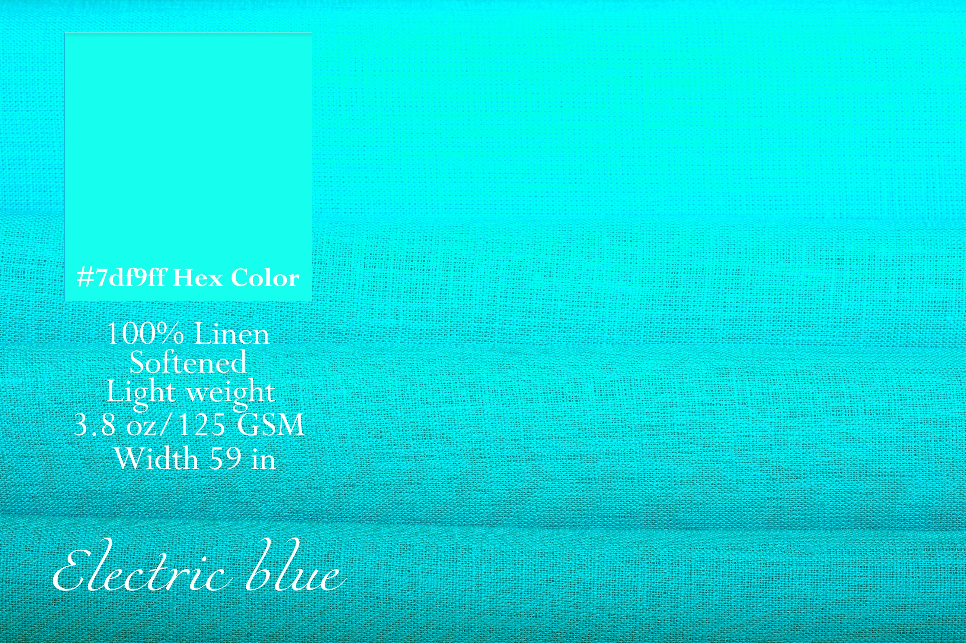 100% Linen Fabric by the Yard / Blue Linen / Buy Linen Online