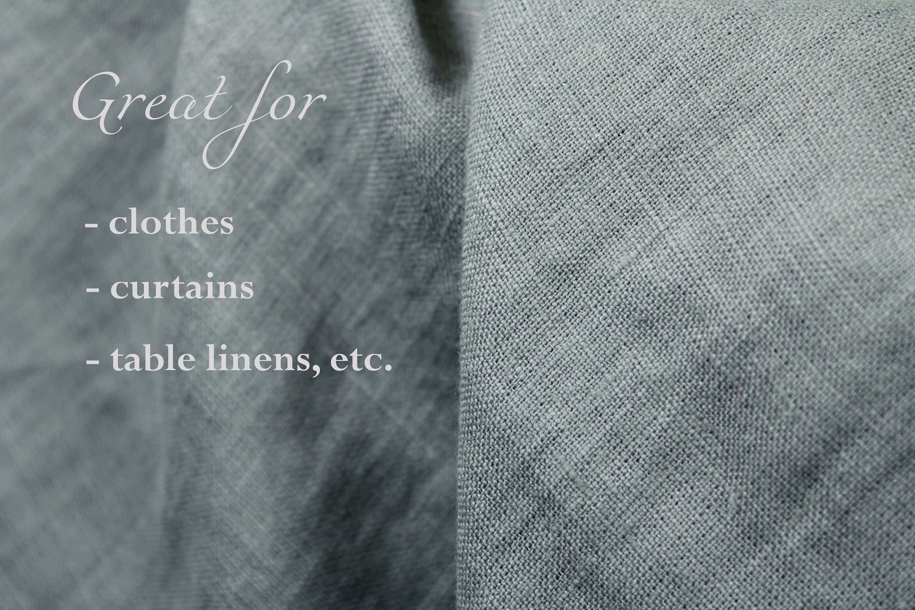 Linen Fabric / Light Gray Linen Fabric by the Yard / Buy Linen Online