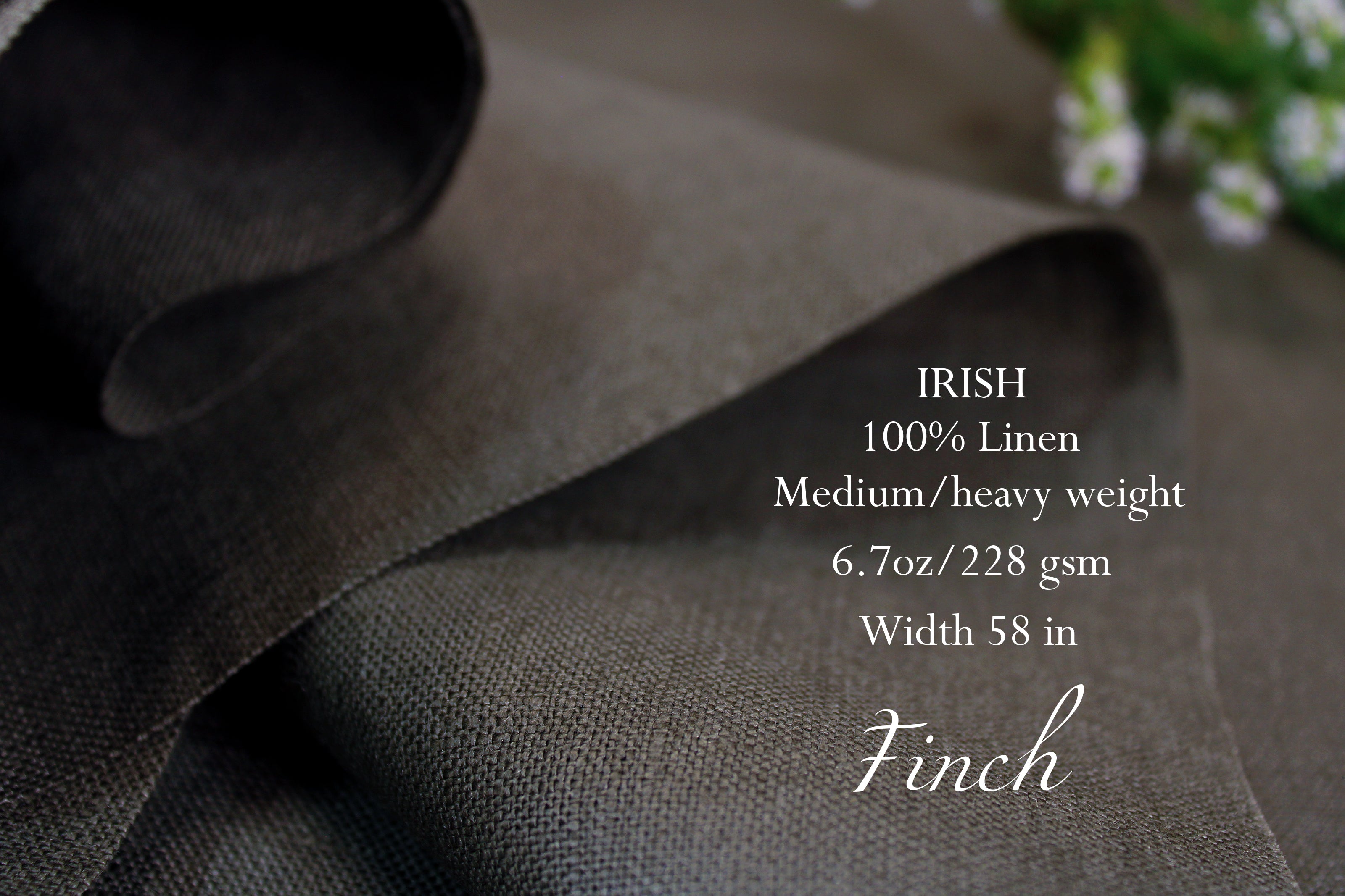 Premium IRISH 100% Linen Fabric by the Yard / Finch Linen Fabric / Buy Linen Online
