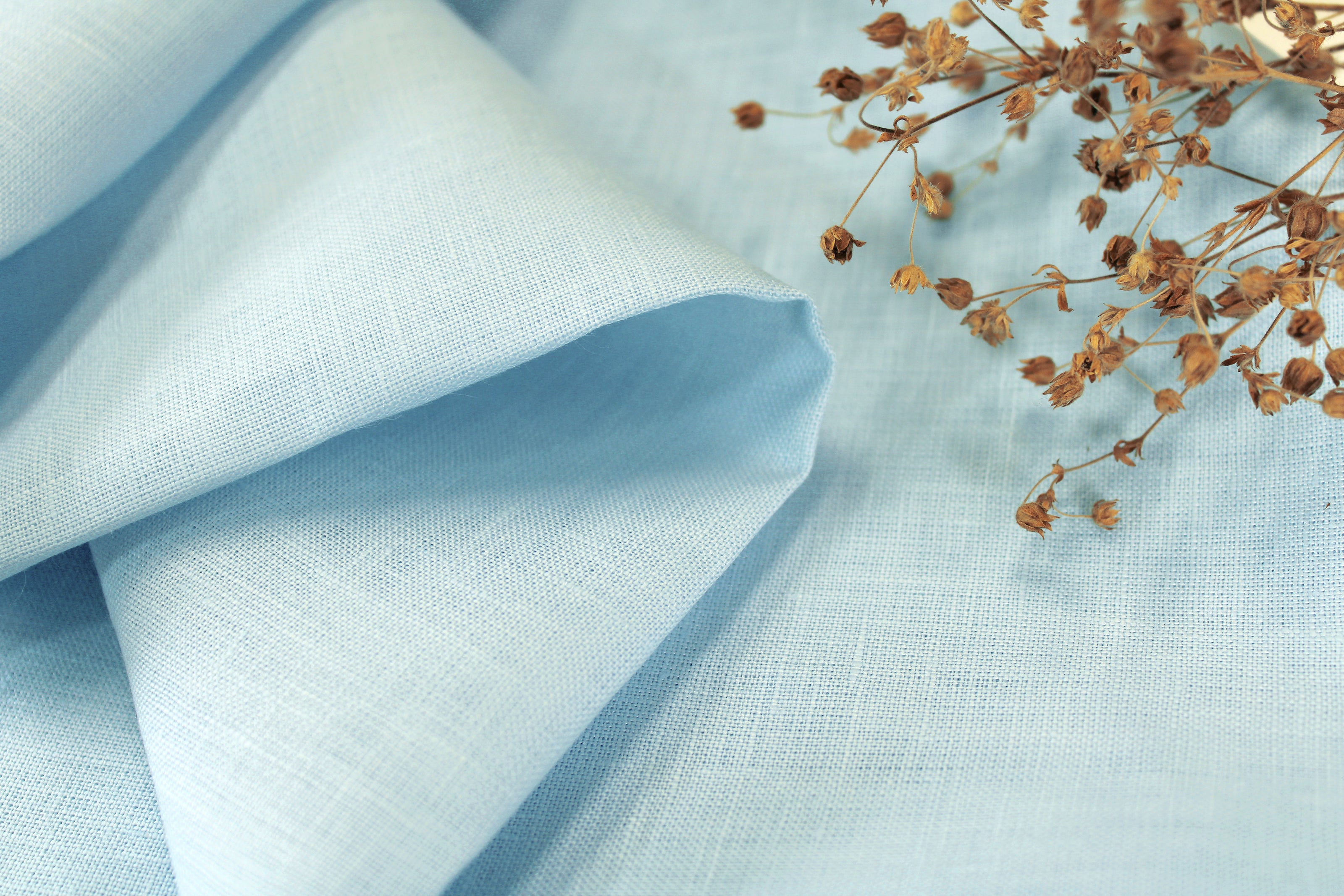 Premium IRISH 100% Linen Fabric by the Yard / Light blue Linen Fabric / Buy Linen Online