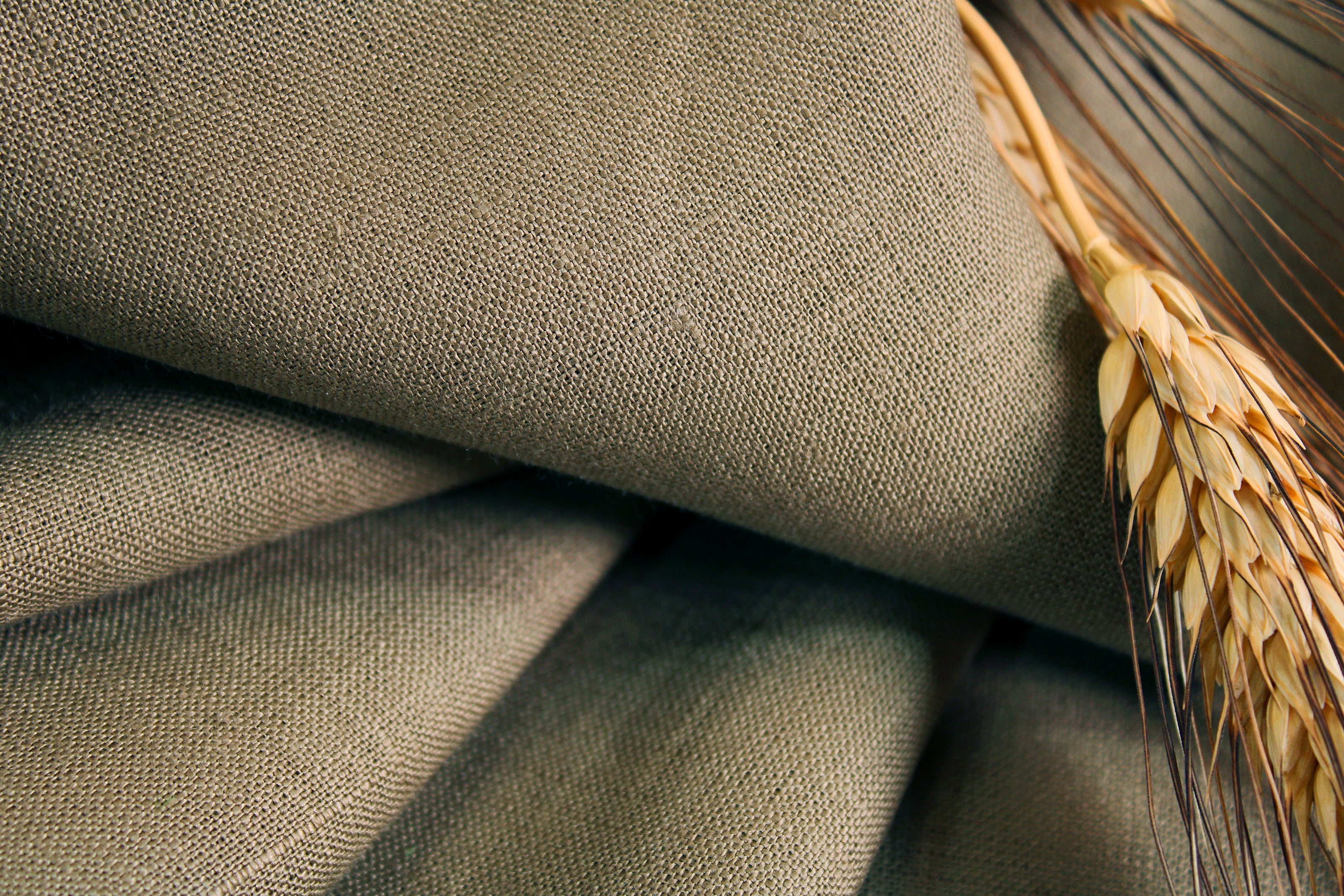 Premium IRISH 100% Linen Fabric by the Yard / Latte taupe Linen Fabric / Buy Linen Online