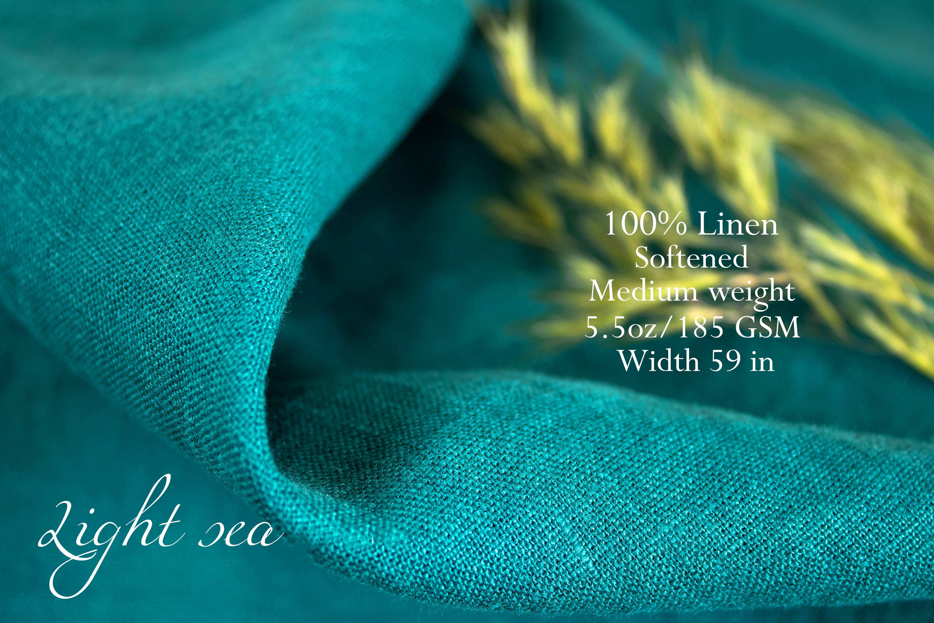 Light sea Linen Fabric by the yard / Pure Linen / Buy Linen Fabric Online