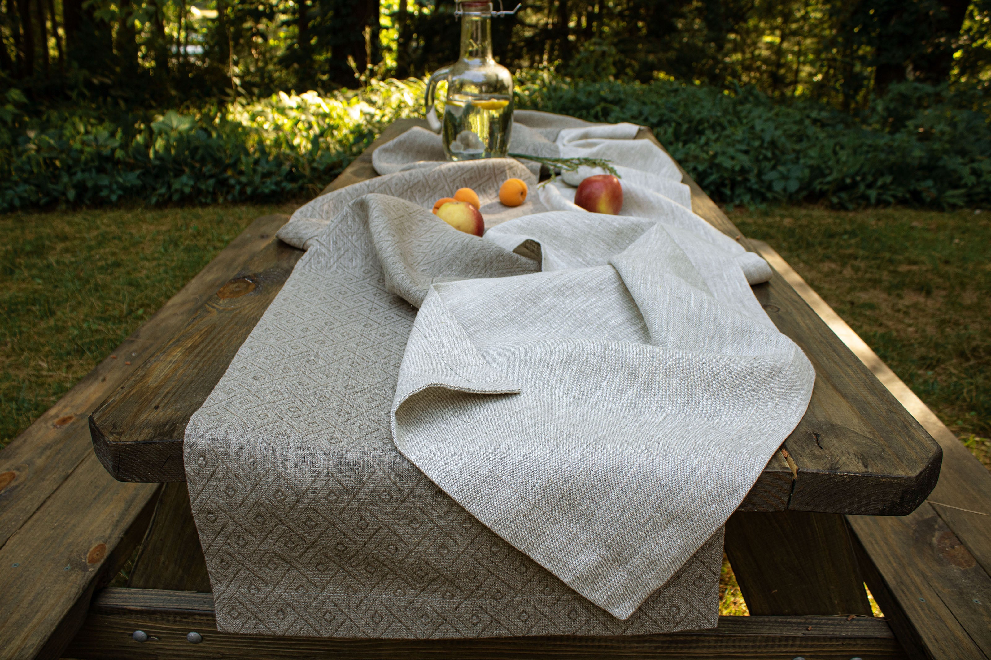 Linen Table Runner Natural Color