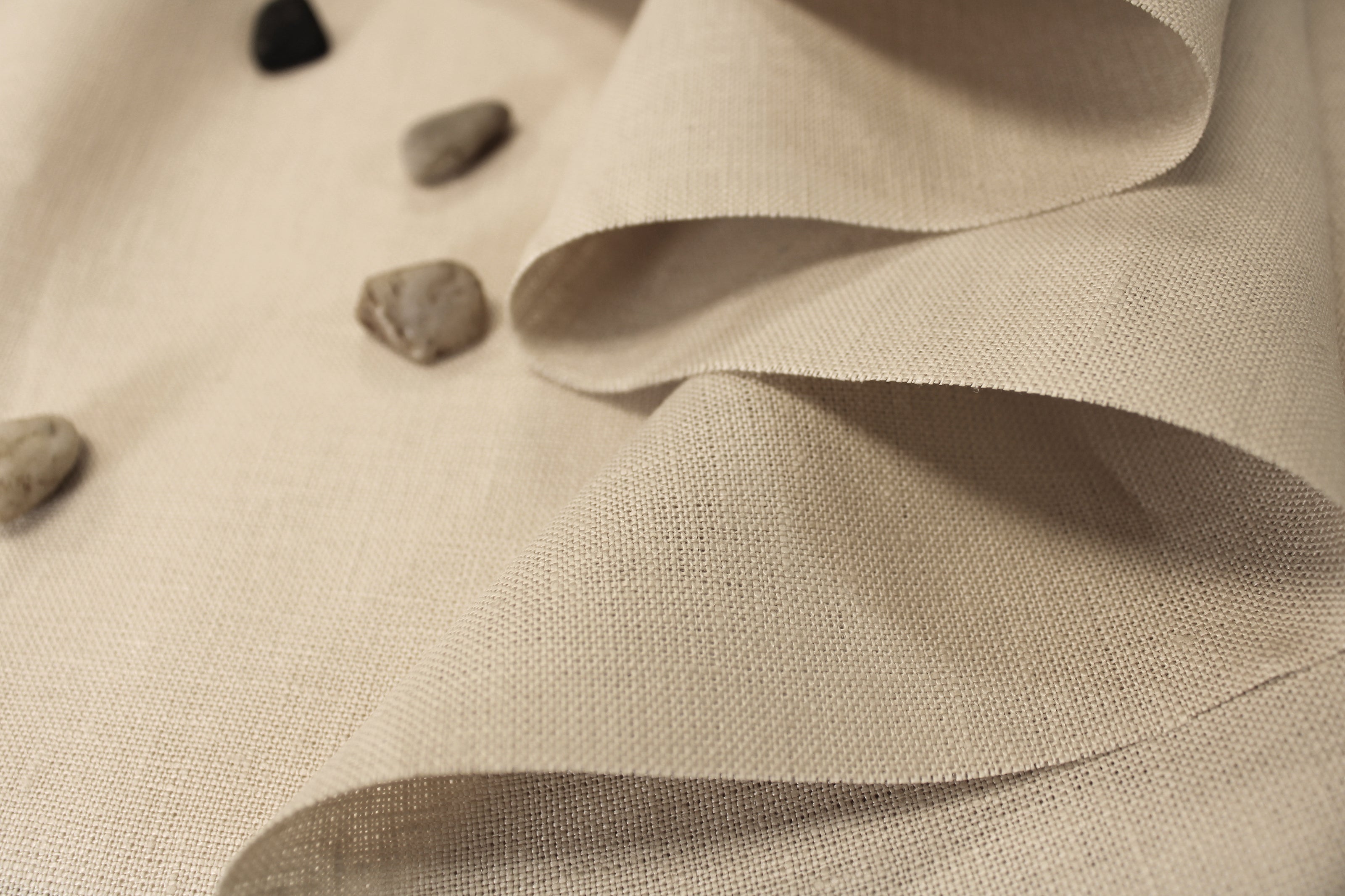 Premium IRISH 100% Linen Fabric by the Yard / Seashell Linen