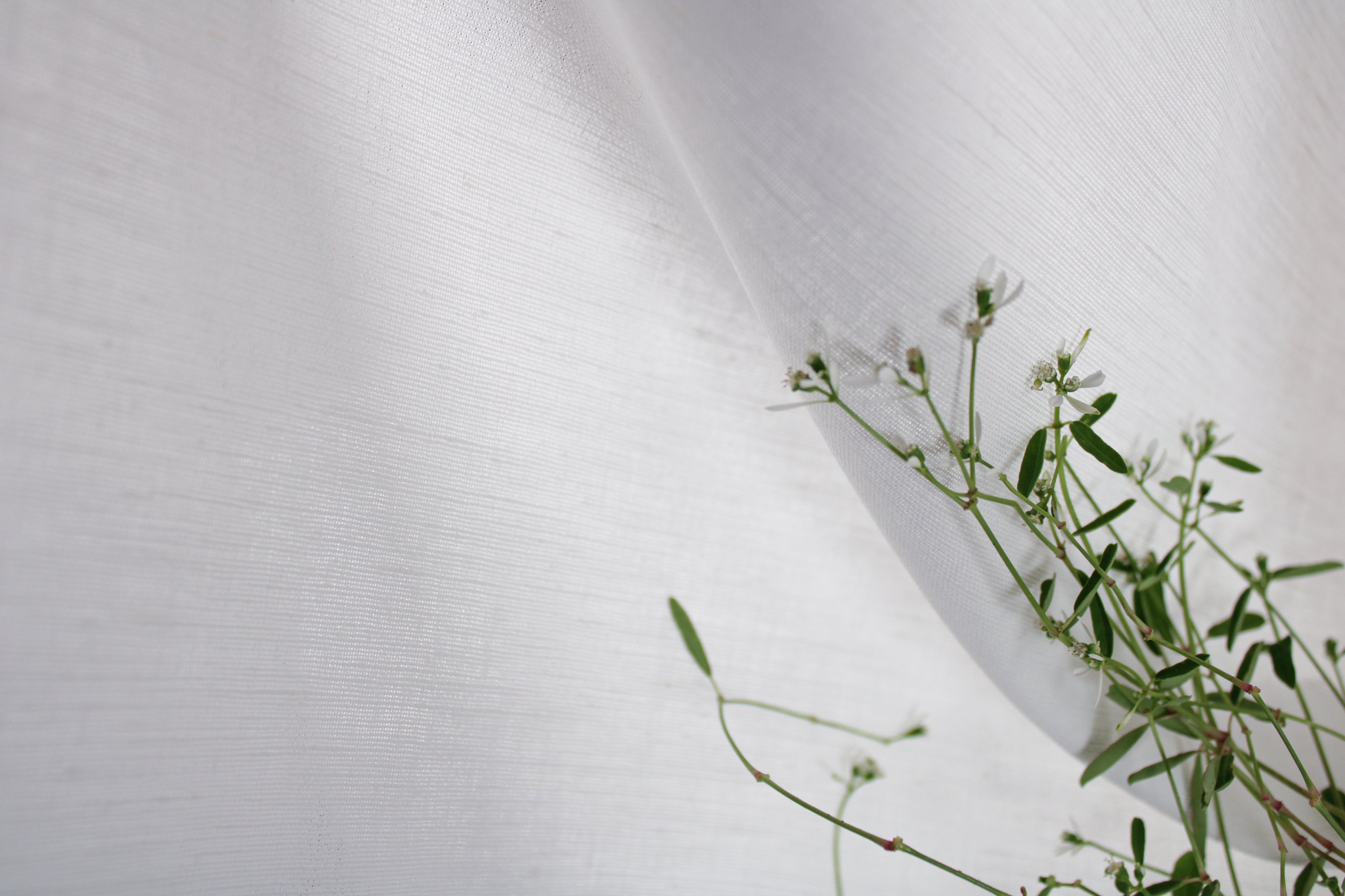 White Extra Wide Linen Fabric by the yard/ White Linen Cotton blend fabric / Buy Linen Online